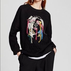 NWOT Zara Embroidered Crewneck
